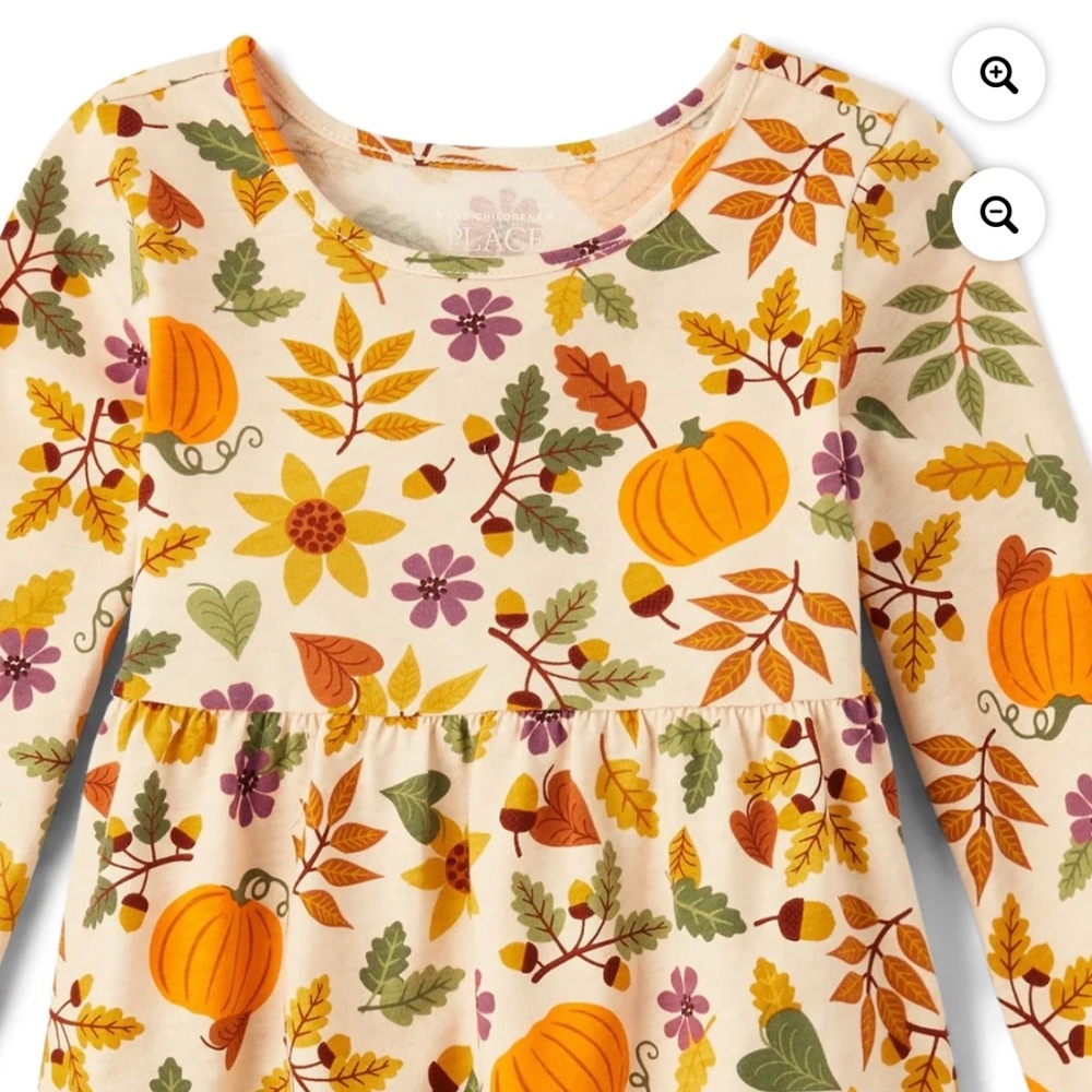 The Children’s Place Toddler Girls Fall Print Dress Size 5T NWT - Picture 4 of 4